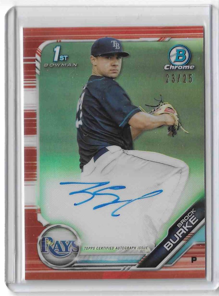 2019 Bowman Chrome Prospect Autographs CPA-BBU Brock Burke Orange